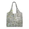 أكياس التسوق Piet Mondrian تكوين رقم II البقالة المجردة Artric Canvas Canvper Counter Bag Bag Barge Cartypag