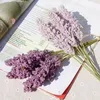 Decorações de Natal 6 peças pacote PE lavanda flor artificial atacado planta decoração de parede buquê material manual diy vasos para casa 230923