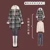 Women's Wool Blends Plaid Woolen Coat For Women in Winter Thickened 2023 Lamb Hair Medium Length Small Fragrant Style Cowhorn Button 230922