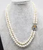 Chokers WOW 3rows freshwater pearl white near round 7-8mm necklace 19-21inch nature wholesale FPPJ 230923