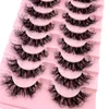 Falska ögonfransar 10pairs Mink Eyelashes Invisible Band Lash Extension Natural False Eyelashes Cross Cluster Fairy 3D Faux Big Eye Long Fake Lash 230922