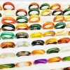 Cluster Rings 20pcLot Wholesale Bohemia Mix Color Agate Stone Finger Rings For Women Natural Grain Joint Ring Girl Party Wedding Gift 230922