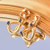 Dangle Earrings LEEKER 316L Stainless Steel Geometric Drop For Women Red Green Blue Cubic Zirconia Gold Color Party Jewelry 929 LK3