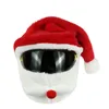 Capacetes de ciclismo Natal Capacete de motocicleta Cove chapéu de pelúcia artesanal moto Papai Noel presente para homens capuz manga 230923