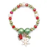 Braccialetti con ciondoli Colorati e carini Moda Tema natalizio Anno Pietra Pianta di Babbo Natale Fiocco di neve Bracciale Gioielli per regalo da donna