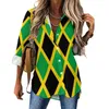 Women's Blouses Jamaican Flag Casual Blouse Abstract Flags Kawaii Printed Female Long Sleeve Korean Fashion Shirt Autumn Oversized Top