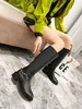 Marque de luxe femmes genou bottes jambe minceur chevalier hiver neige moto chaîne chaussures taille 35-41