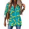 Women's Blouses Colorful Banana Casual Blouse Long-Sleeve Abstract Print Funny Female Fashion Oversized Shirt Graphic Tops Gift Idea