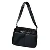 New Lingge Shoulder Bag Waterproof Nylon Cloth Cowhide Women's Bag Large Capacity Versatile Commuting Square Crossbody Bag 230915