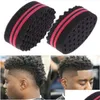 Hair Brushes Oval Double Sides Sponge Brush For Natural Afro Coil Wave Dread Barber Styling Tool Drop Delivery Products Care Dhgwh Dhvli