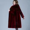 Frauen Pelz 2023 Herbst Winter Edle Nerz Samt Jacke Frauen Mantel Mode Dicke Warme Parker Mantel Lose Lange Mit Kapuze tops