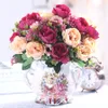 Décorations de Noël 30cm de haute qualité pivoine fleurs soie artificielle bouquet babybreaths accessoires bricolage petite fausse marguerite mariage décor à la maison 230923