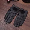 Cinco Dedos Luvas Couro Genuíno Preto Marrom Inverno Outono Moda Homens Mulheres Respirável Condução Esportes Mittens Para Masculino Feminino 230923