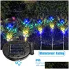 Gräsmatta lampor 2 st 15 colorf led solen julgranbelysning trädgård dekoration sträng lampa gård ip65 vattentät lätt fairy drop d dhan5