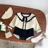 Clothing Sets Autumn baby clothes set Toddler contrast color knitwear sets Label collar Cardigan And shorts Infant girl outfit 230923