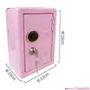 Caixas de armazenamento caixas w g ins caixa segura rosa poupança decorativa cofrinho metal ferro minrmitory gabinete dinheiro kawaii 210914 gota deli dhrty