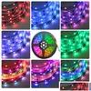 Tiras LED Ws2811 Rgb Strip Rgbic Festoon Tape Light 12V Lâmpada Dreamcolor Infravermelho / Bluetooth / Wifi Controle com Alexa para decoração de quarto Dro Dhksj