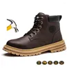 ブーツ屋外の防水性非スリップの収縮性保護男性スチールトー靴本革の快適な仕事の安全性