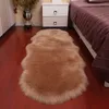 Carpets Plush Soft Sheepskin Bedroom Carpet Imitation Wool Pad Long Hair Bedside Mat Sofa Cushion Rugs Living Room Fur 230923