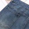 Röcke Plus Size Rock Frauen Frühling Mode Hohe Taille Loch A-Linie Retro Zurück Split Denim Mittellange Böden Kurve Kleidung 230923