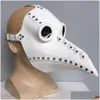 أقنعة الحفلات المضحكة في العصور الوسطى Steampunk Plague Doctor Bird Mask Latex Punk Cosplay Beak ADT Halloween Props280U Drop Droviour Hom DHQD0