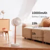 Ventilador de chão doméstico com oscilação automática, circulador elétrico sem fio portátil, 10000mah, ventilador dobrável com controle remoto