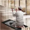 Tapetes 60x100cm tapete de oração muçulmano tapete com bússola impermeável islâmica ao ar livre orar tapete de viagem portátil ramadan presente drop entregar dhy6m