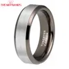 Wedding Rings 6mm 8mm Gunmetal Tungsten Carbide Wedding Band Engagement Ring for Men Women Fashion Jewelry Brushed Finish Comfort Fit 230922