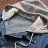 Erkek Ceketler Erkek Kapşonlu Denim Ceket Erkekler Sıradan Jean Ceketler Erkek Sokak Giyim Kovboy Ceket Erkek Şapka Çıkarılabilir Ceket 4xl 5xl 230922