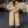 Misto lana da uomo Cappotto invernale di lana spesso da uomo Cappotto lungo di lana caldo Uomo Streetwear Trench coreano allentato addensato Cappotto oversize da uomo 230923