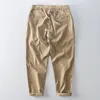 Calças masculinas joggers casual baggy homens algodão cordão cônico sweatpants carga meados de cintura magro ajuste calças masculinas