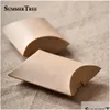 Wrap Prezent 100pcs Poduszki Cukierki Złote różowy biały czarny czarny sier Kraft Wedding Party Favor Paper DIY Box Akcesoria 1 Drop Deli OTCQ5