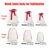 Sacs de Noël vierges à double couche de sublimation de Noël DIY Sac à cordon personnalisé Sac cadeau Poche de transfert de chaleur Décorations de Noël SN875