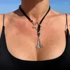 Pendant Necklaces Trendy Boho Summer Starfish Leather Necklace For Women Beach Bohemia Nekclaces Vintage Ethnic Style Jewelry Party Gifts