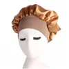 Beanie/Skull Caps Long Hair Care Women Fashion Satin Bonnet Cap Night Sleep Hat Silk Head Wrap Loss Accessories Drop Delivery Hats S Dhhfm