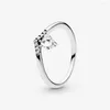 Clusterringe LR Wassertropfen Zirkonia Pan-Stil V-förmiger Ring 925 Sterling Silber Charm für Frauen Liebhaber Hochzeit Verlobung Feiner Schmuck 2023