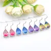 Mix Color 4 pcs lot 925 sterling silver small and exquisite Rainbow Bi-Colored Tourmaline Gemstone Silver Valentine's Dangle 251o