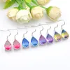 Mix kleur 4 stuks veel 925 sterling zilver kleine en prachtige regenboog tweekleurige toermalijn edelsteen zilveren Valentijnsdag Dangle 251o