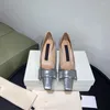 Summer Design Shoes Sandals Women Thin High Heel Square Toe Metal Decoration Pumps Casual Chaussures Femme