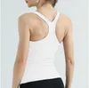 Ll ärmlös ebb till gata tank tops yoga kvinnor väst med vadderad bh-träning fitness atletisk sport t-shirt lu-44