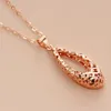 Kedjor 585 Purple Gold Droplet Luxury Necklace Pendant Plating 14k Rose Unique Hollow Out Classical ClaVicle Chain Smycken