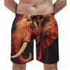 Men's Shorts Elephant Board Summer Pencil Drawing High Detail Classic Beach Short Pants Sportswear Comfortable Custom Swimming Trunks