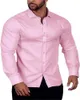 Chemises habillées pour hommes 2023 Chemise cintrée Business Casual Manches longues Bouton Revers 5 couleurs Surdimensionné S-6XL