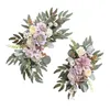 Dekorativa blommor 2 stycken Silk Centerpiece Garland Green Leaves Artificial Flower Swag for Reception Farmhouse Decoration Door Wedding