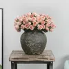 Fiori decorativi 5 pezzi un ramo di rosa artificiale 10 teste simulazione finta decorazione della stanza dell'ufficio di nozze