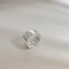 Anelli a grappolo BF CLUB Anello irregolare in argento sterling 925 con punti larghi aperti Semplice stile retrò Gioielli fatti a mano Regalo di compleanno