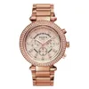 Stainless Steel Strap Lignt Luxury Elegant Womens Watches Perfect Moment Full Diamond Round Dial Quartz Rose Gold Hardlex Wrist Wa311y