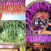 クリスマスの装飾12pcs wisteria人工花ぶら下げガーランドのブドウのラタン偽の花の弦シルクホームガーデンウェディングデコレーション230923