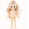 Dockor Adollya BJD Doll naken Body Ball fogade Swivel 16cm 3d Eyes 13 Moveble Joints Makeup Princess 112 Gift 230923