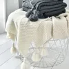 Blankets for Beds Hand knitted Sofa Blanket P o Props Tassel Weighted Air Conditioning Chunky Knit 230923